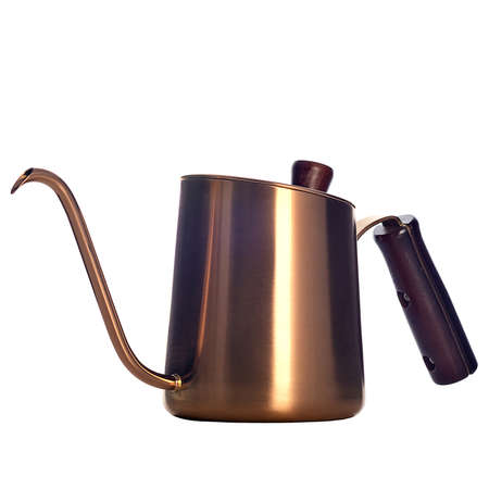 Coffee kettle isolated on white background. Tea kettle with handle. Clipping pathの写真素材