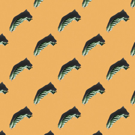 Patterns on an orange background. Dry leaf.