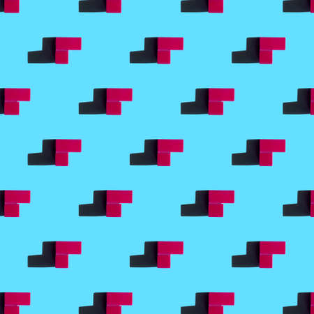 Patterns on a blue background. A detail of the children's constructor.