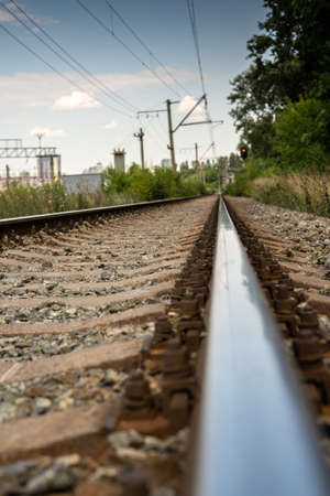 Silent railway waiting for a train