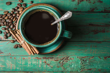 Freshly baked french baguette on a wooden backgroundの写真素材