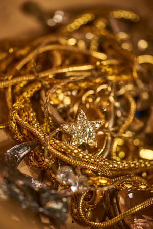 Assorted retro jewelry, vintage bijou, beadsの写真素材
