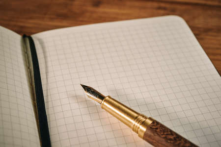 Notebook for daily business notes and premium ink penの写真素材