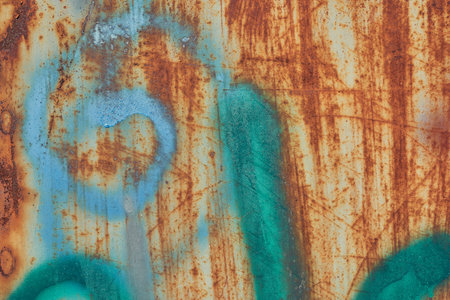 rusty metal texture with some spots and stains on it, abstract backgroundの写真素材
