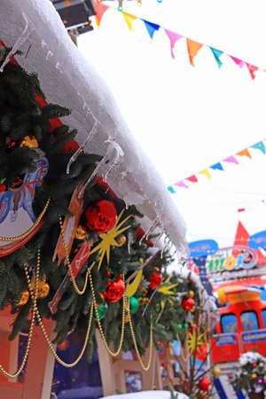 MOSCOW, RUSSIA - DECEMBER 8, 2021: Christmas in Moscow. New Year's Decoration of the Red Square in Moscow.のeditorial素材