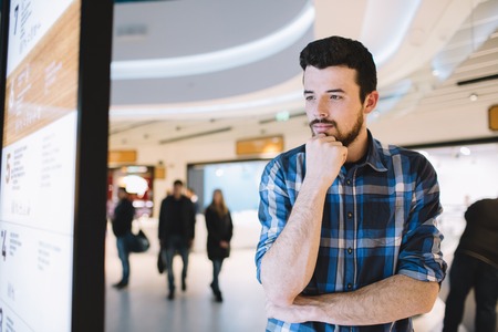 Young man in the shopping mallの写真素材