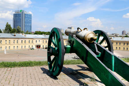 old cannon on a hillの写真素材
