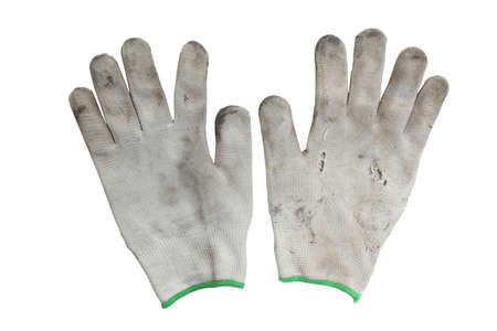 Torn gloves when working in the gardenの写真素材