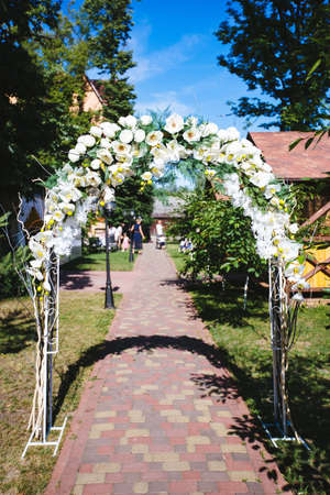 wedding arch outdoorsの写真素材