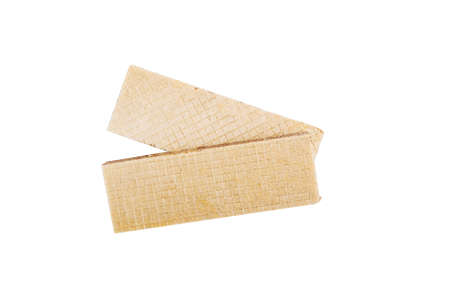 Two waffles on a white background, isolated, top view