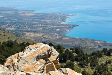 the southern coast of Crete, a top viewの写真素材