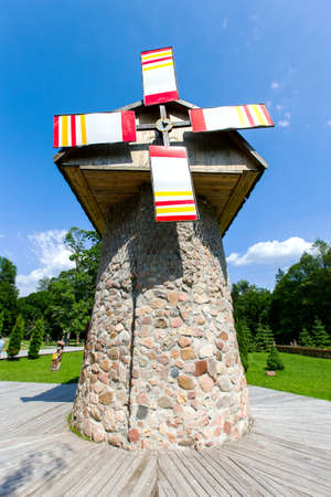 Traditional windmill in wood in Belarus