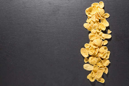 cereals on slate blackboard, with space for text, top viewの写真素材