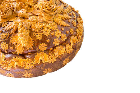 Bakery products. Wedding loaf on a white backgroundの写真素材