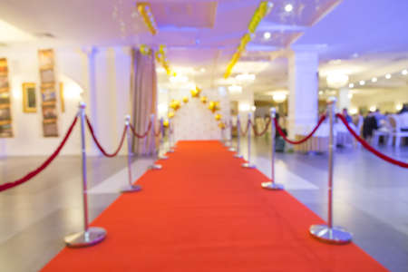 red carpet with the sides, blurred backgroundの写真素材