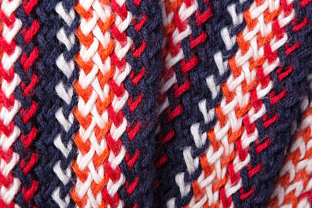 knitted multicolored pattern winter warm scarf or sweater