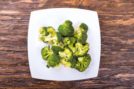 Boiled broccoli on a plate, healthy eating, diet Ducaneの写真素材
