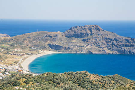 the southern coast of Crete, view of the coast from the mountainの写真素材