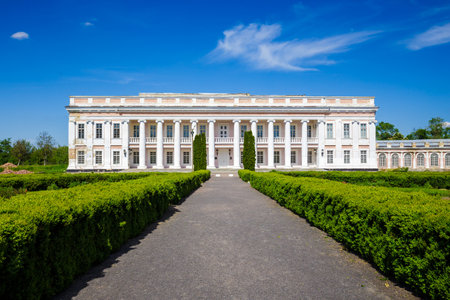 An ancient palace of the Polish tycoons Potocki in Tulchin, Ukraine. The former residence of the President of Ukraine Viktor Yushchenko. May 11, 2014. Horizontal photoのeditorial素材
