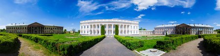 An ancient palace of the Polish tycoons Potocki in Tulchin, Ukraine. The former residence of the President of Ukraine Viktor Yushchenko. May 11, 2014. Horizontal photo. Panoramaのeditorial素材