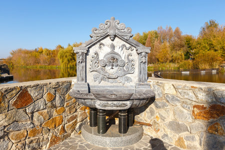 source of water in the village of Buki, Ukraine October 11, 2014のeditorial素材