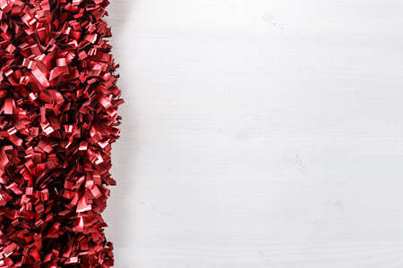 Christmas Background purple garland on a white background, with space for text, isolatedの写真素材