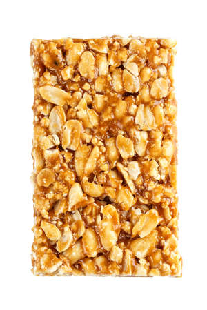 kozinaki from peanuts isolated on white background, place for textの写真素材