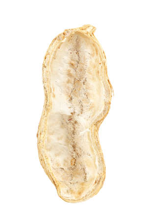 raw peanuts in peel isolated, on white background