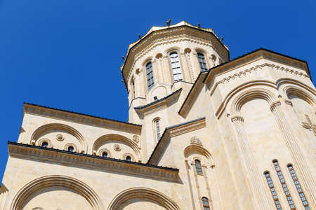 decoration of the facade of the Holy Trinity Cathedral in Tbilisi, April 17, 2015