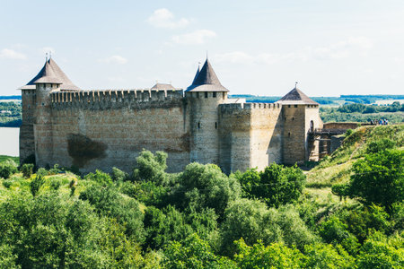 Medieval fortress in the Khotyn town West Ukraine. The castle is the seventh Wonder of Ukraine. のeditorial素材