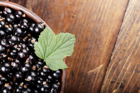 natural antioxidant fresh organic currant on a wooden background, space for textの写真素材