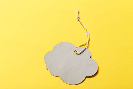 an empty tag on a string to sign a gift or merchandise. place for text