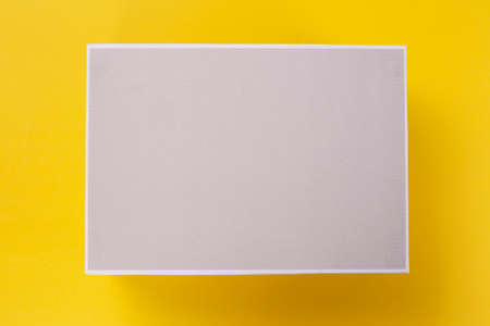 gray box for shoes without inscriptions. space for text