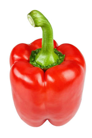 Red bell pepper isolated on white background. clipping path