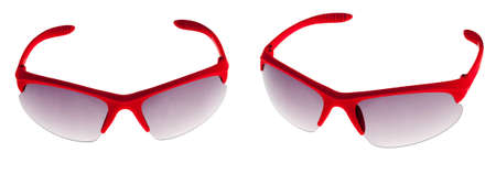 assorted sunglasses set isolated on white background. space for textの写真素材