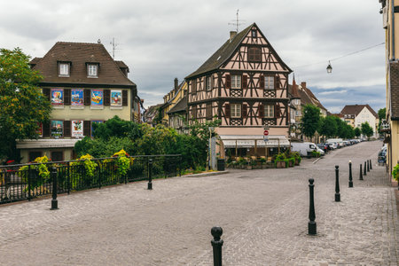 Colmar is a city in the Grand Est region in north-eastern France, near the border with Germany. On the cobbled streets of the Old Town are brick-wooden houses from the Middle Ages and Renaissance. July 25, 2017のeditorial素材
