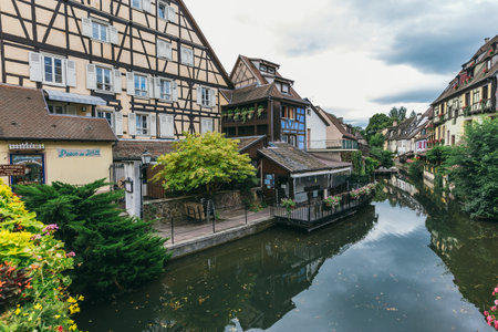 Colmar is a city in the Grand Est region in north-eastern France, near the border with Germany. On the cobbled streets of the Old Town are brick-wooden houses from the Middle Ages and Renaissance. July 25, 2017のeditorial素材