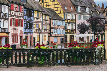 Colmar is a city in the Grand Est region in north-eastern France, near the border with Germany. On the cobbled streets of the Old Town are brick-wooden houses from the Middle Ages and Renaissance. July 25, 2017のeditorial素材