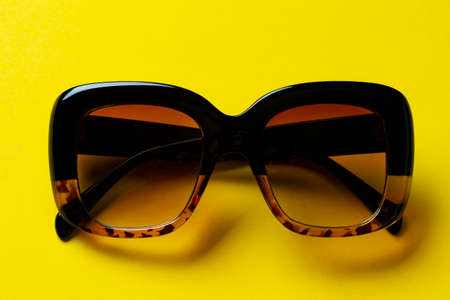 trendy sunglasses with clear frames. summer is coming conceptの写真素材