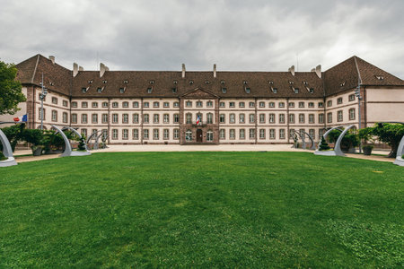 Colmar, France - July 26, 2017. Facade of the old hospital in Colmar. Alsaceのeditorial素材