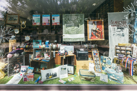Strasbourg, France - July 26, 2017. Showcase souvenir shop in Strasbourgのeditorial素材