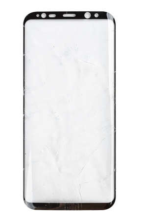 smartphone with a large touch screen on a white background. space for text. Clipping path.の写真素材