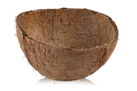 coconut shell isolated on a white background. file contains clipping pathの写真素材