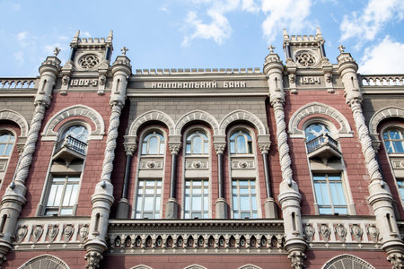 Kiev, Ukraine - August 03, 2017: The building of the National Bank of Ukraine.のeditorial素材