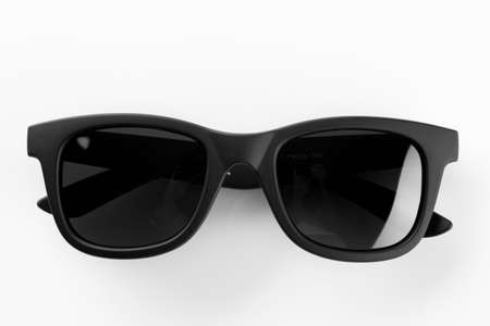 Sunglasses in a black frame on a white background. Styling accessories.の写真素材