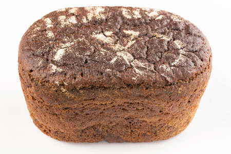 Freshly baked bread on a white background.