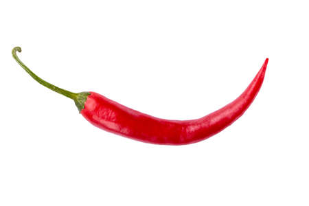 Ripe chili pepper isolated on a white background.の写真素材