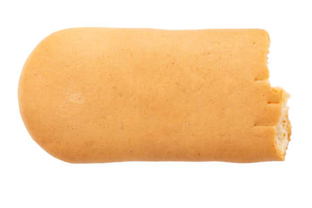 Delicious baby wheat cookies on an isolated white background.の写真素材