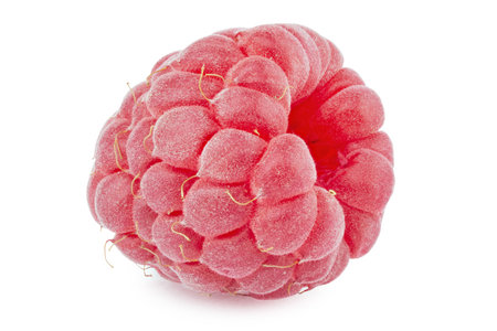 Raspberries isolated on white background close up. File contains clipping path. Full depth of field.の写真素材