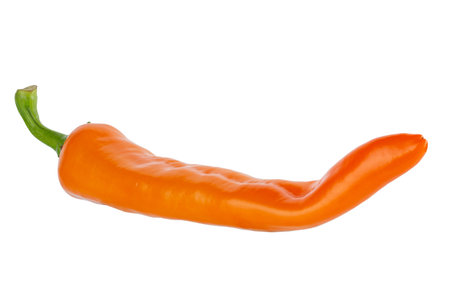 Ripe orange pepper Isolated on white background.の写真素材